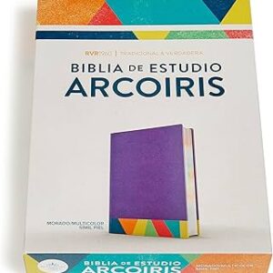 Biblia de Estudio Arco Iris RV1960, imit. piel morado